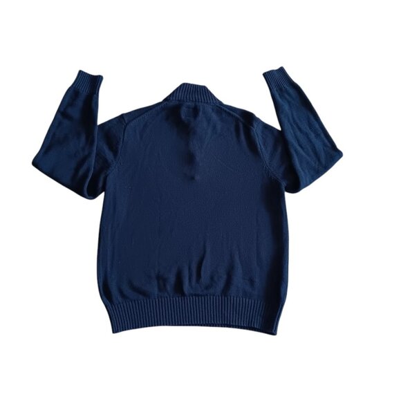 St. John's Bay Men’s Quarter Zip Navy Sweater Size M Knit Pullover Casual Preppy - Picture 9 of 10